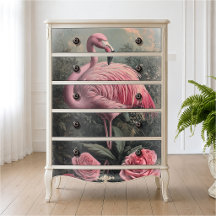 Viktorianische Rosa Flamingo Vintage Rose Illustra