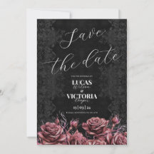Viktorianische rosa Rosen Gothic Wedding Save the