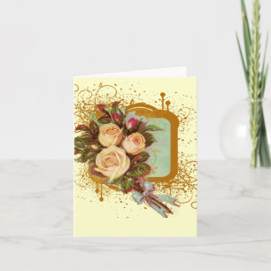 Viktorianische Rose Bouquet-Mitteilungskarten Karte