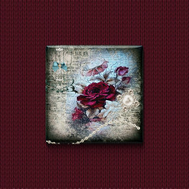 Viktorianische Rose Ephemera Button