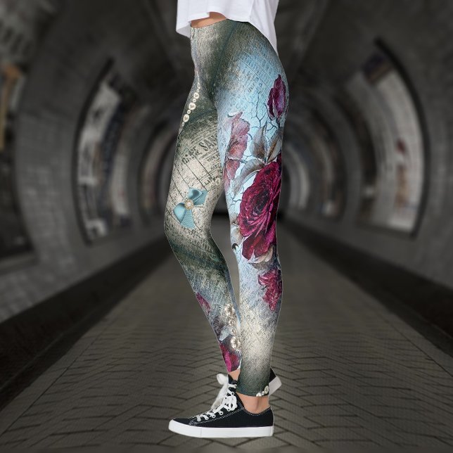 Viktorianische Rose Ephemera Leggings (Von Creator hochgeladen)