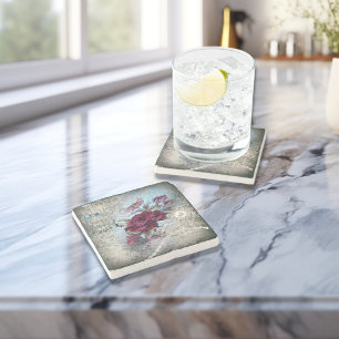 Viktorianische Rose Ephemera Steinuntersetzer