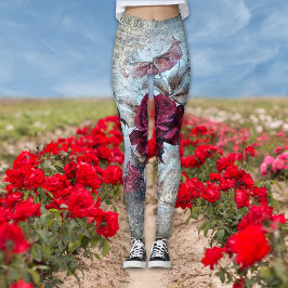 Viktorianische Rose Ephemera Vintag Chic Leggings