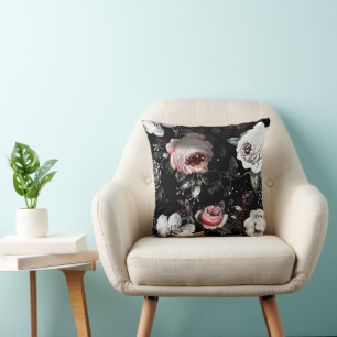 Viktorianische Rose fett farbenfroh Kissen