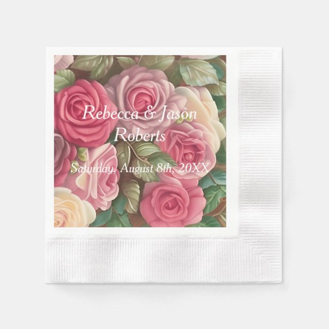 Viktorianische Rose Garden - Wedding Bouquet Serviette (Vorderseite)