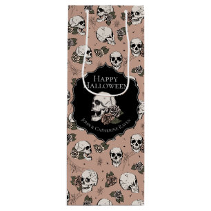 Viktorianische Rose Rosa Bläschen Halloween Geschenktüte Für Weinflaschen