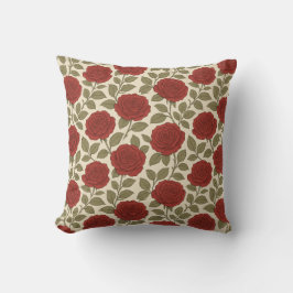 Viktorianische Rose Rote Flora Kissen