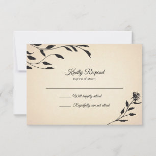 Viktorianische Rose RSVP Karte