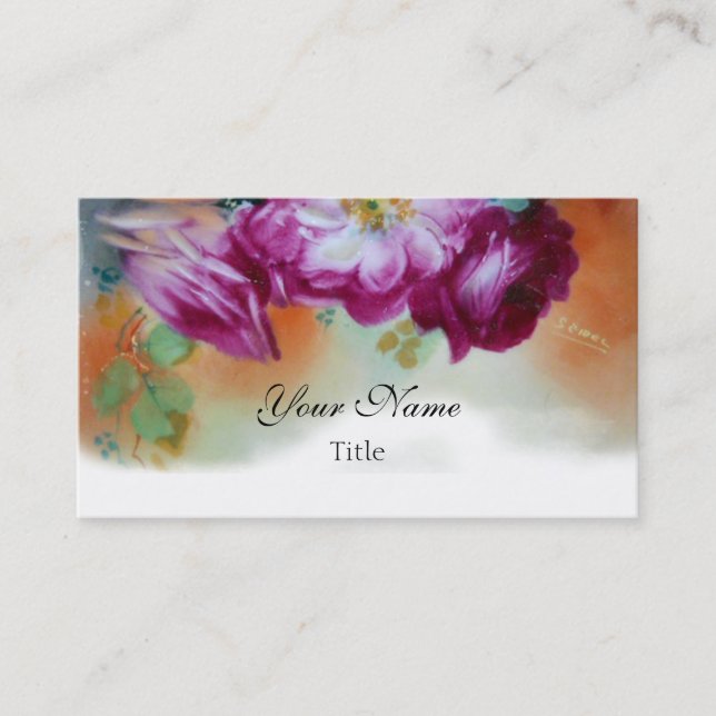 Viktorianische Rose Ruby Visitenkarte (Vorderseite)