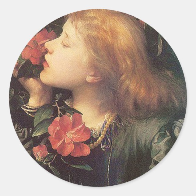 Viktorianische Rose Runder Aufkleber (Vorderseite)