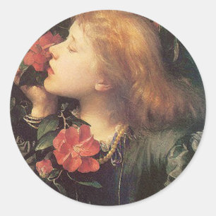 Viktorianische Rose Runder Aufkleber