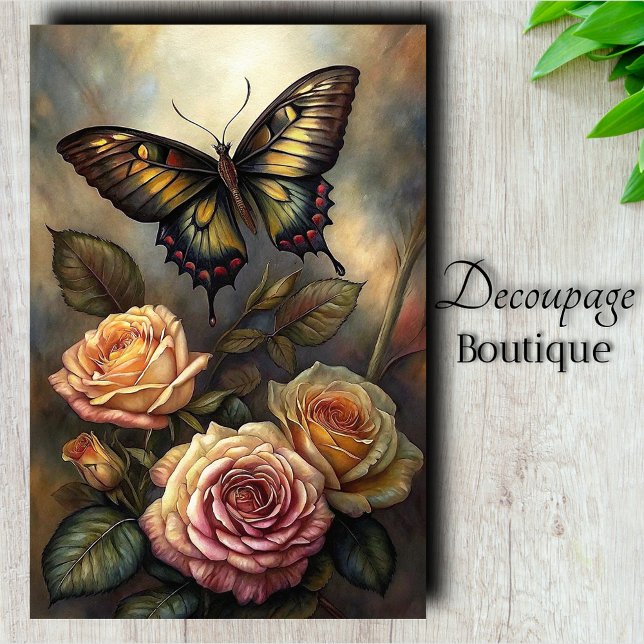 Viktorianische Rose Schmetterling-Decoupage Seidenpapier (Victorian Roses Butterfly Collection Decoupage Tissue Paper
)