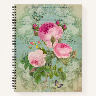 Viktorianische Rose Shabby Chic Style Notebook Notizbuch