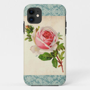 Viktorianische Rose und Damast iPhone 11 Hülle