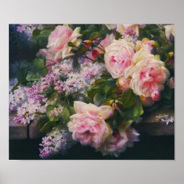 Viktorianische Rose und Lilacs Poster