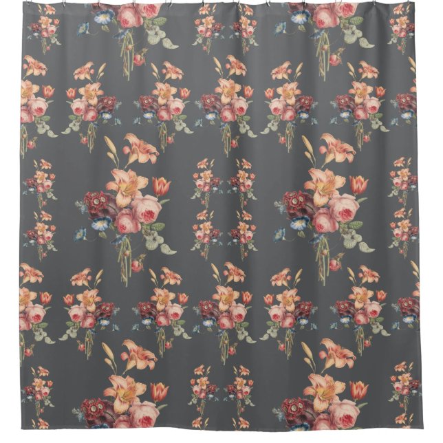 Viktorianische Rose und Lily Bouquet Duschvorhang (Vorderseite)