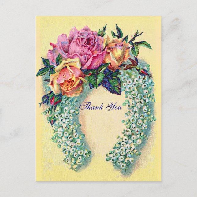 Viktorianische Rose Vielen Dank Postcard Postkarte (Vorderseite)