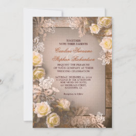 Viktorianische Rose Vintag rustikale Hochzeitseinl Einladung