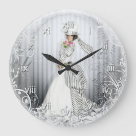 Viktorianische Rose Vollwandklemme Große Wanduhr