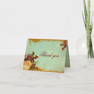 Viktorianische Rosen-Mitteilungskarten Dankeskarte