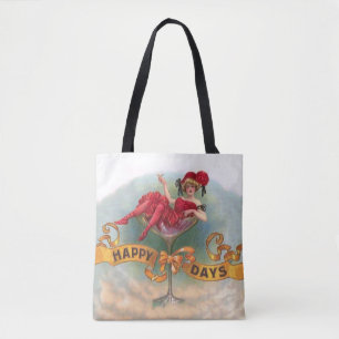 Viktorianische Rote Champagnerfrau Happy