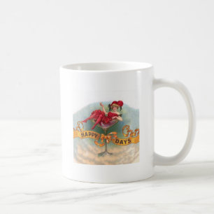 Viktorianische Rote Champagnerfrau Happy Kaffeetasse