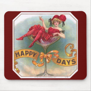 Viktorianische Rote Champagnerfrau Happy Mousepad