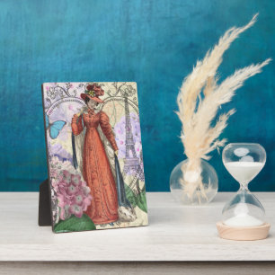 Viktorianische Rote Girl Classy Colorful Fotoplatte