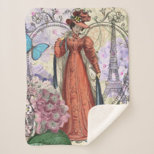 Viktorianische Rote Girl Classy Colorful Sherpadecke