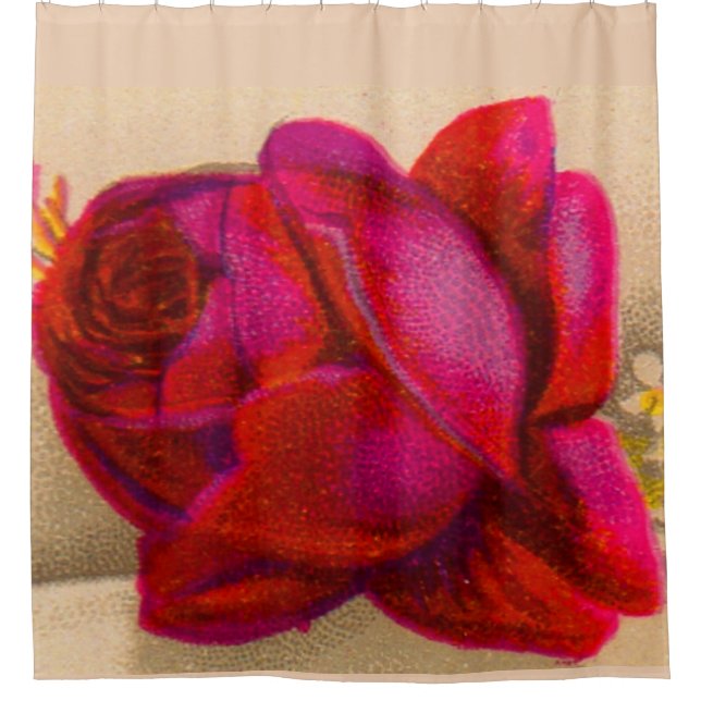 Viktorianische rote Rose Duschvorhang (Vorderseite)