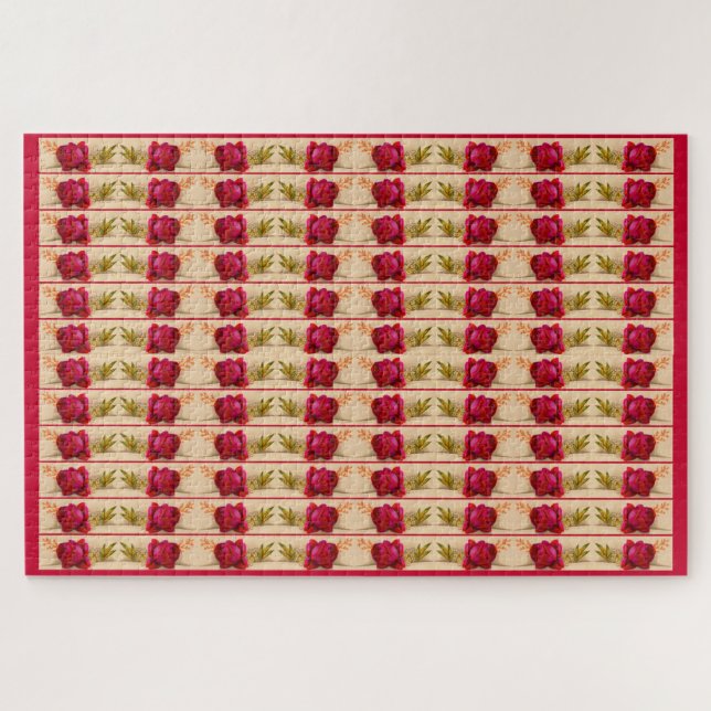 Viktorianische rote Rose Puzzle (Horizontal)