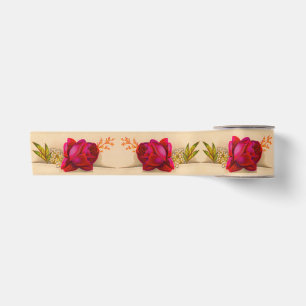 Viktorianische rote Rose Satinband