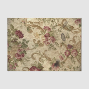 Viktorianische Rote Rosen und Rollen Seidenpapier