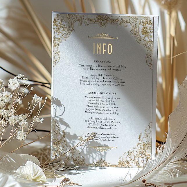 Viktorianische Royal Elegance Wedding Info Card Folieneinladung (Von Creator hochgeladen)