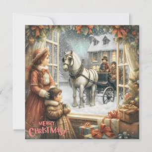Viktorianische rustikale Weihnachtskarte Feiertagskarte