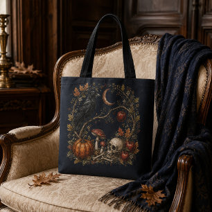 Viktorianische Samhain-Raben-Botanik-Gotik-Tasche