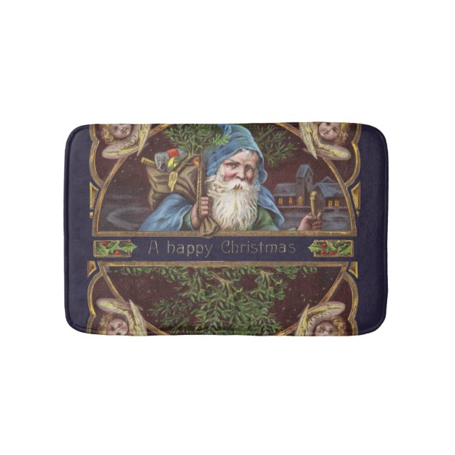 Viktorianische Santa Angels Weihnachtsantike Badematte (Vorderseite)