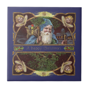 Viktorianische Santa Angels Weihnachtsantike Fliese