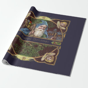 Viktorianische Santa Angels Weihnachtsantike Geschenkpapier