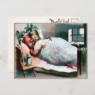 Viktorianische Schlafkarrosen Postkarte 