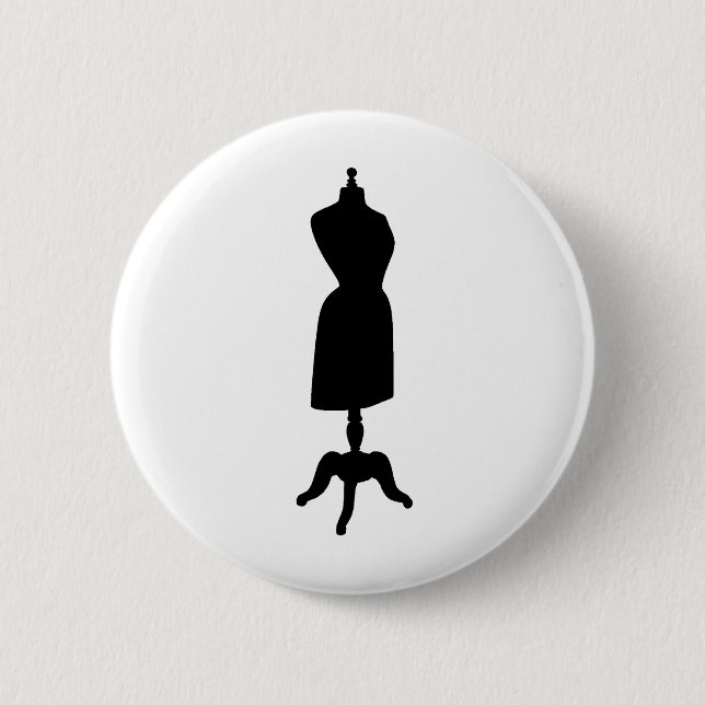 Viktorianische Schneiderpuppe Silhouette Button (Vorderseite)