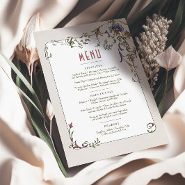 Viktorianische Schnörkel Anpassbares Hochzeitmenü Einladung