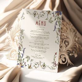 Viktorianische Schnörkel Anpassbares Hochzeitmenü Einladung