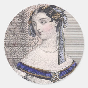 Viktorianische Schönheit durch Jules David - Runder Aufkleber