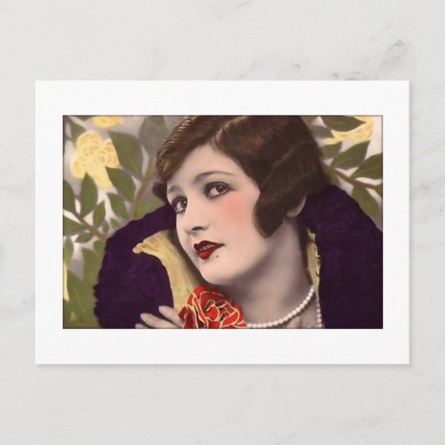 Viktorianische Schönheit lila Postkarte (Vorderseite)