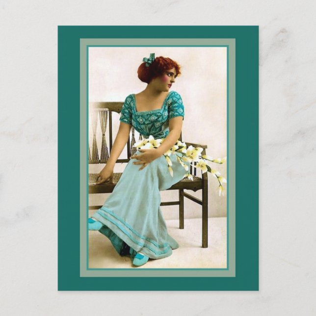 Viktorianische Schönheit, restauriertes Foto Postkarte (Vorderseite)