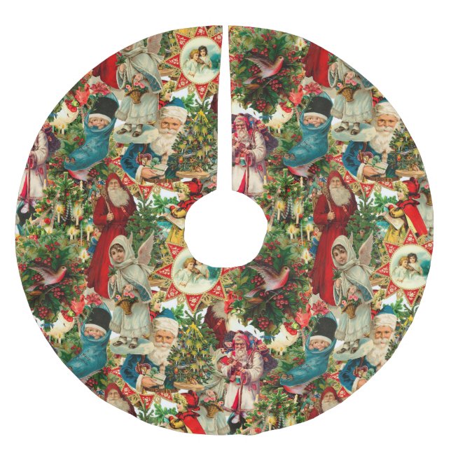 VIKTORIANISCHE SCHRISTMAS-ZUSAMMENARBEIT POLYESTER WEIHNACHTSBAUMDECKE (Vorderseite)