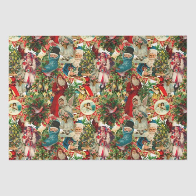 VIKTORIANISCHE SCHRISTMAS-ZUSAMMENARBEIT SEIDENPAPIER (Vorderseite)