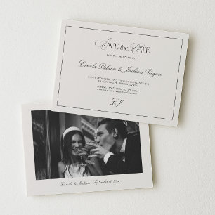 Viktorianische Schwarz-Weiß-Hochzeit Bewahret das Einladung