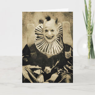 Viktorianische seltsame gruselige Clown lächelnde Karte